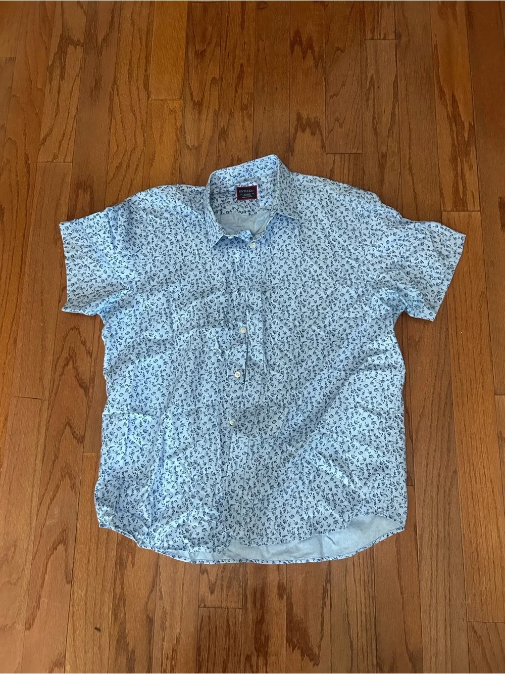 Untuckit Blue Floral Short Sleeve Button Down Shirt XL